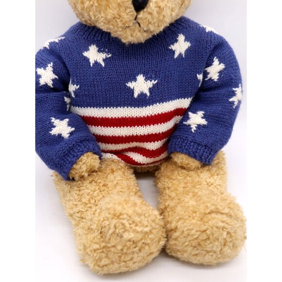 TY Beanie 24” Stars & Stripes Forever Large Curly Teddy Bear 1991 Vintage Rare - Picture 3 of 7